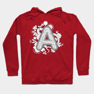 Doodle image with letter A Hoodie